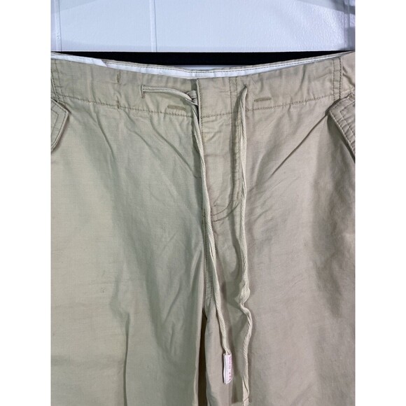 Abercrombie & Fitch Pants Womens Medium Baggy Beige Pants Ankle Ties Y2K - Picture 2 of 12